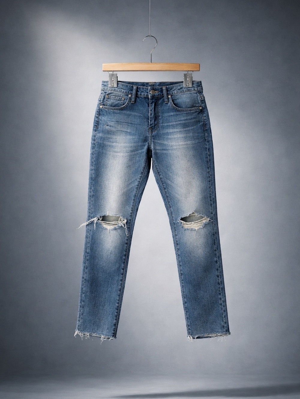 Madewell High Rise Slim Fit Boyfriend Distressed Blue Jeans Sz 24.